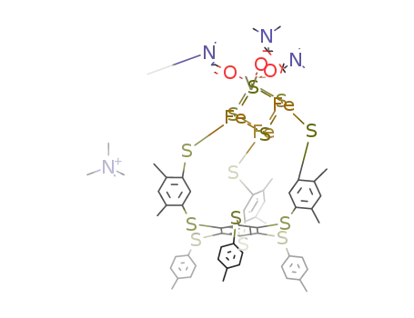 Me4N{VFe3S4((1,3,5-tris(4,6-dimethyl-3-mercaptophenyl)thio)-2,4,6-tris(p-tolylthio)benzenate)(DMF)3}