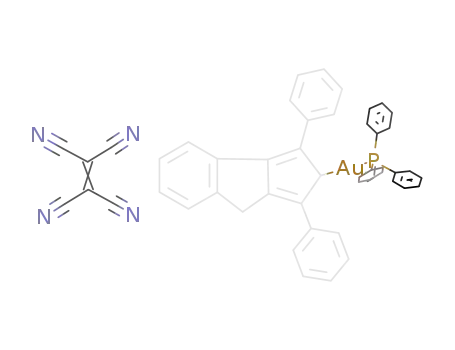 2,4-dihydro-1,3-diphenyl(triphenylphosphinegold)cyclopenta{b}indene-tetracyanoethyleneviolet