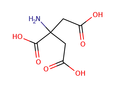 Molecular Structure of 86883-54-7 (1,2,3-Propanetricarboxylic acid, 2-amino-)