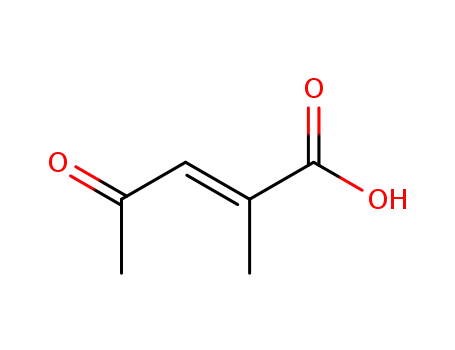 Molecular Structure of 113105-24-1 (2-Pentenoic acid, 2-methyl-4-oxo-, (E)- (9CI))
