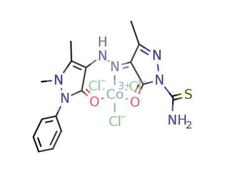 [Co(N-(3-methyl 1-thiocarbamyl-5-oxo-2-pyrazolin-4-ylene)-N'-(4'-antipyrine)hydrazine)Cl3]