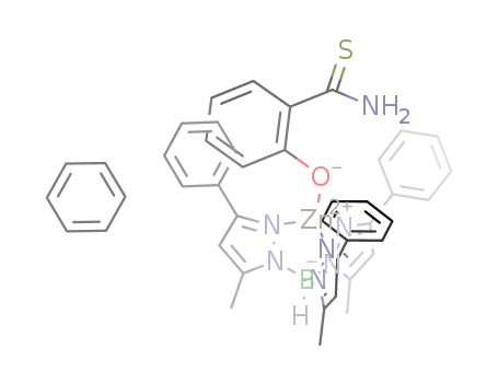 Zn(hydrotris(3,5-phenylmethylpyrazolyl)borate)(salicylthioamide)*benzene