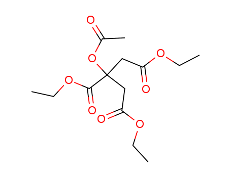 77-89-4,Triethyl acetyl citrate,1,2,3-Propanetricarboxylicacid, 2-(acetyloxy)-, triethyl ester (9CI);Citric acid, triethyl ester,acetate (6CI,7CI,8CI);ATEC;Acetyl triethyl citrate;Citroflex A 2;CitrofolAII;Morflex ATEC;NSC 3887;Triethyl 2-acetoxy-1,2,3-propanetricarboxylate;Triethyl acetylcitrate;