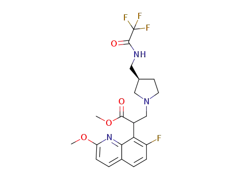 Methyl 2-[7-fluoro-2-(methyloxy)-8-quinolinyl]-3-((3R)-3-{[(trifluoroacetyl)amino]methyl}-1-pyrrolidinyl)propanoate