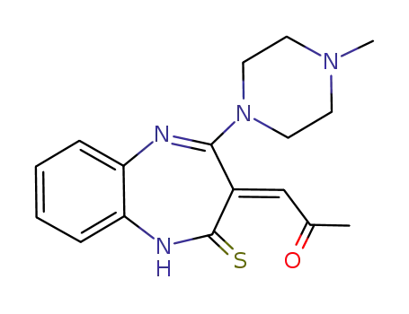 (Z)-1-[1,2-dihydro-4-(4-methyl-1-piperazinyl)-2-thioxo-3H-1,5-benzodiazepin-3-ylidene]propan-2-one