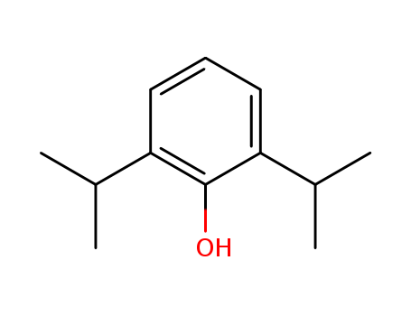 2078-54-8,Propofol,Phenol,2,6-diisopropyl- (6CI,8CI);2,6-Bis(1-methylethyl)phenol;2,6-Bis(isopropyl)phenol;2,6-Diisopropylphenol;Ampofol;Aquafol;Diprifusor;Diprivan;Diprivan 10;Diprofol;Disoprivan;Disoprofol;Fresofol;Ivofol;Pofol;Pronest;Propoflo;Propofol-lipuro;Propovan;Rapinovet;Recofol;