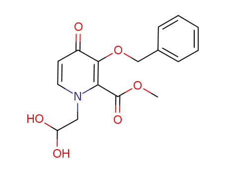 Molecular Structure of 1206102-08-0 (Methyl 3-(benzyloxy)-1-(2,2-dihydroxyethyl)-4-oxo-1,4-dihydropyridine-2-carboxylate)