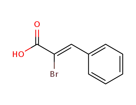Molecular Structure of 15813-24-8 (2-Propenoic acid, 2-bromo-3-phenyl-, (2Z)-)