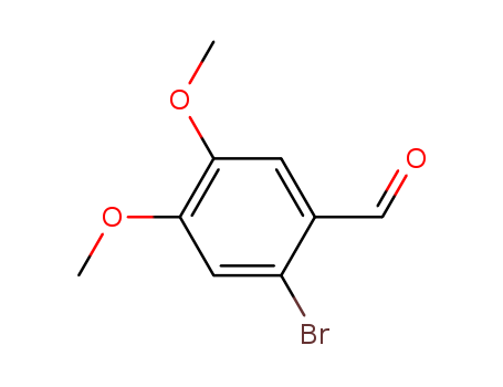 5392-10-9,6-Bromoveratraldehyde,Veratraldehyde,6-bromo- (8CI);2-Bromo-4,5-dimethoxybenzaldehyde;3,4-Dimethoxy-6-bromobenzaldehyde;6-Bromo-3,4-dimethoxybenzaldehyde;6-Bromoveratral;Benzaldehyde,2-bromo-4,5-dimethoxy-;NSC 3254;