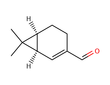 Molecular Structure of 14917-83-0 (Bicyclo[4.1.0]hept-2-ene-3-carboxaldehyde, 7,7-dimethyl-, (1R,6S)-)