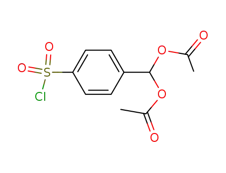 Molecular Structure of 69232-47-9 (Acetic acid acetoxy-(4-chlorosulfonylphenyl)methyl ester)