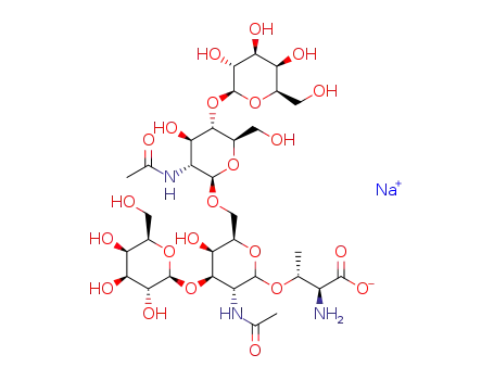 sodium O3-[β-D-galactopyranosyl-(1->4)-2-acetamido-2-deoxy-β-D-glucopyranosyl-(1->6)-(β-D-galactopyranosyl-(1->3))-2-acetamido-2-deoxy-D-galactopyranosyl]-L-threonate