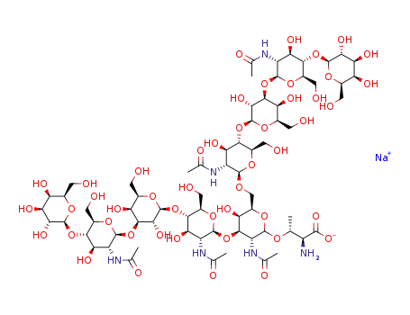 sodium O3-[β-D-galactopyranosyl-(1->4)-2-acetamido-2-deoxy-β-D-glucopyranosyl-(1->3)-β-D-galactopyranosyl-(1->4)-2-acetamido-2-deoxy-β-D-glucopyranosyl-(1->3)-(β-D-galactopyranosyl-(1->4)-2-acetamido-2-deoxy-β-D-glucopyranosyl-(1->3)-β-D-galactopyranosyl-(1->4)-2-acetamido-2-deoxy-β-D-glucopyranosyl-(1->6))-2-acetamido-2-deoxy-D-galactopyranosyl]-L-threonate