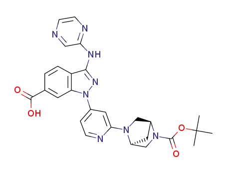 1-{2-[(1S,4S)-5-(tert-butoxycarbonyl)-2,5-diazabicyclo[2.2.1]hept-2-yl]pyridin-4-yl}-3-(pyrazin-2-ylamino)-1H-indazole-6-carboxylic acid