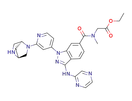 ethyl N-{[1-{2-[(1S,4S)-2,5-diazabicyclo[2.2.1]hept-2-yl]pyridin-4-yl}-3-(pyrazin-2-ylamino)-1H-indazol-6-yl]carbonyl}-N-methylglycinate