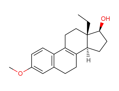 Molecular Structure of 7443-72-3 (13-Ethyl-3-methoxygona-1,3,5(10),8-tetraen-17beta-ol)