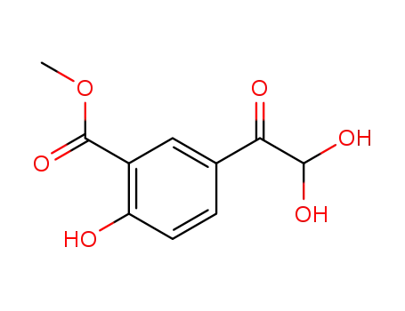 Molecular Structure of 29754-58-3 (3-CARBOMETHOXY-4-HYDROXYPHENYLGLYOXAL HYDRATE)