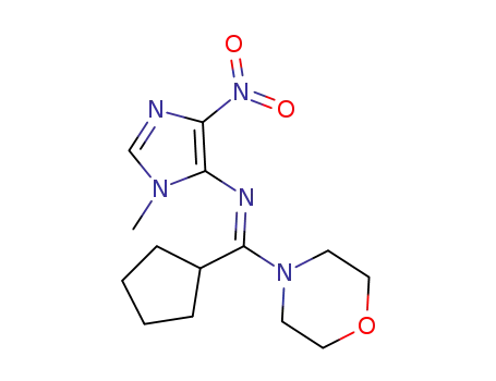 (E)-1-cyclopentyl-N-(1-methyl-4-nitro-1H-imidazol-5-yl)-1-morpholinomethanimine