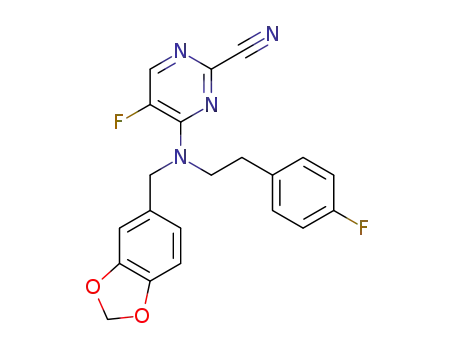 4-{(1,3-benzodioxol-5-ylmethyl)[2-(4-fluorophenyl)ethyl]amino}-5-fluoropyrimidine-2-carbonitrile