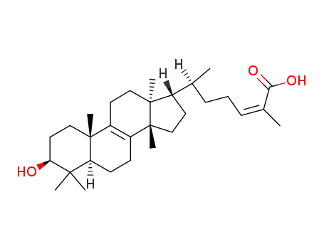 Molecular Structure of 31539-03-4 (Lanosta-8,24-dien-26-oicacid, 3-hydroxy-, (3b,13a,14b,17a,20S,24Z)-)