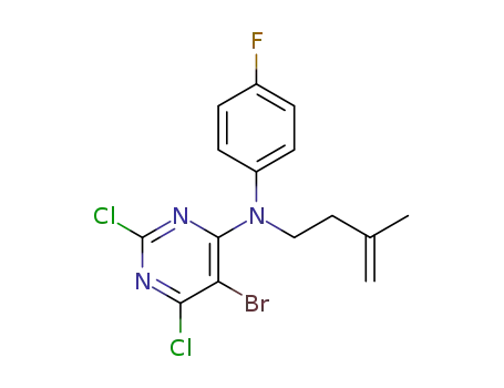 5-bromo-2,6-dichloro-N-(4-fluorophenyl)-N-(3-methylbut-3-en-1-yl)pyrimidin-4-amine