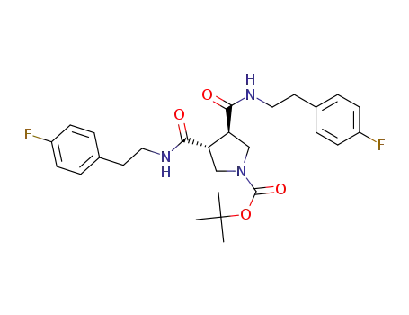 tert-butyl (3R,4R)-3,4-bis((4-fluorophenethyl)carbamoyl)pyrrolidine-1-carboxylate