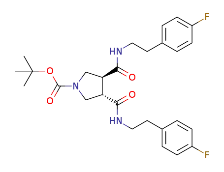 tert-butyl trans-3,4-bis((4-fluorophenethyl)carbamoyl)pyrrolidine-1-carboxylate