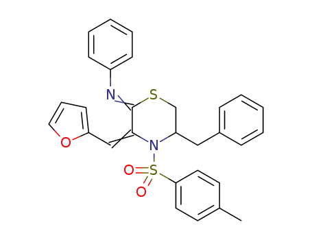 5-benzyl-3-(furan-2-ylmethylene)-N-phenyl-4-tosylthiomorpholin-2-imine