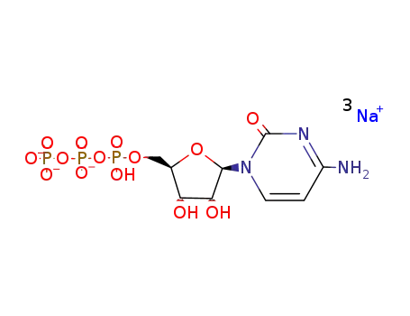 Molecular Structure of 54619-78-2 (Cytidine 5'-(tetrahydrogen triphosphate), trisodium salt)