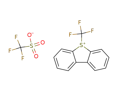 Molecular Structure of 129946-88-9 (S-(Trifluoromethyl)dibenzothiophenium trifluoromethanesulfonate)