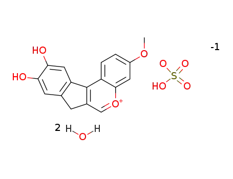 9,10-dihydroxy-3-methoxy-7H-indeno[2,1-c]chromenylium; sulfate