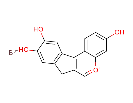 3,9,10-trihydroxy-7H-indeno[2,1-c]chromenylium; bromide