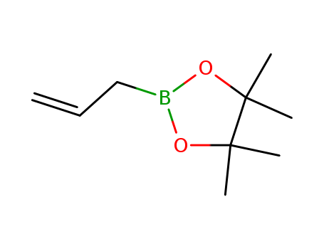 72824-04-5,Allylboronic acid pinacol ester,1,3,2-Dioxaborolane,4,4,5,5-tetramethyl-2-(2-propenyl)- (9CI);2-Allyl-4,4,5,5-tetramethyl-1,3,2-dioxaborolane;4,4,5,5-Tetramethyl-2-(2-propen-1-yl)-1,3,2-dioxaborolane;4,4,5,5-Tetramethyl-2-(2-propenyl)-1,3,2-dioxaborolane;Allyl pinacol boronate;Pinacol allyl boronate;Pinacolyl2-propenylboronate;
