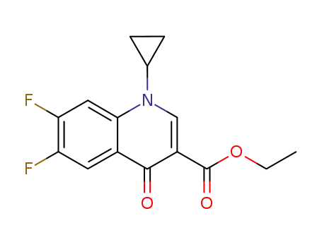 Molecular Structure of 98349-25-8 (ETHYL 1-CYCLOPROPYL-6,7-DIFLUORO-4-OXO-1,4-DIHYDROQUINOLINE-3-CARBOXYLATE)