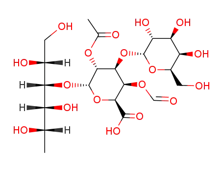 (2S,3R,4S,5R,6S)-5-Acetoxy-6-[(1S,2R,3S)-1-((R)-1,2-dihydroxy-ethyl)-2,3-dihydroxy-butoxy]-3-formyloxy-4-((2R,3R,4S,5R,6R)-3,4,5-trihydroxy-6-hydroxymethyl-tetrahydro-pyran-2-yloxy)-tetrahydro-pyran-2-carboxylic acid