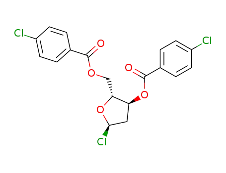 Molecular Structure of 21740-23-8 (1-Chloro-3,5-di-(4-chlorobenzoyl)-2-deoxy-D-ribose)
