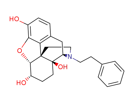 Molecular Structure of 4778-96-5 ((5alpha,6alpha)-17-(2-phenylethyl)-4,5-epoxymorphinan-3,6,14-triol)