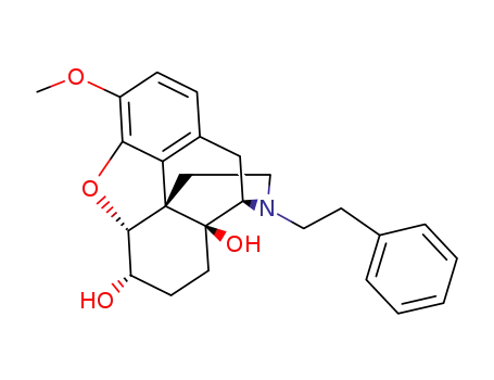 Molecular Structure of 6474-98-2 ((5alpha,6alpha)-3-methoxy-17-(2-phenylethyl)-4,5-epoxymorphinan-6,14-diol)