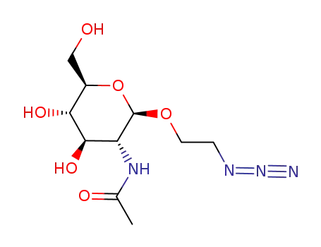 Molecular Structure of 142072-12-6 (2-Azidoethyl 2-Acetamido-2-deoxy-beta-D-glucopyranoside)