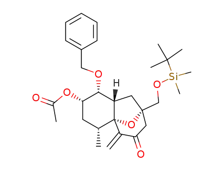 Acetic acid (1R,2R,4S,5R,6S,8S)-5-benzyloxy-8-(tert-butyl-dimethyl-silanyloxymethyl)-2-methyl-11-methylene-10-oxo-12-oxa-tricyclo[6.3.1.01,6]dodec-4-yl ester