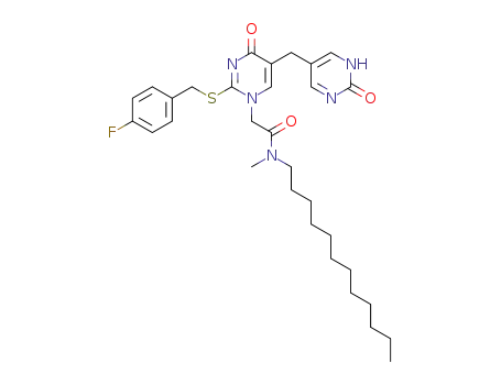 N-dodecyl-2-[2-(4-fluoro-benzylsulfanyl)-4-oxo-5-(2-oxo-1,2-dihydro-pyrimidin-5-ylmethyl)-4H-pyrimidin-1-yl]-N-methyl-acetamide