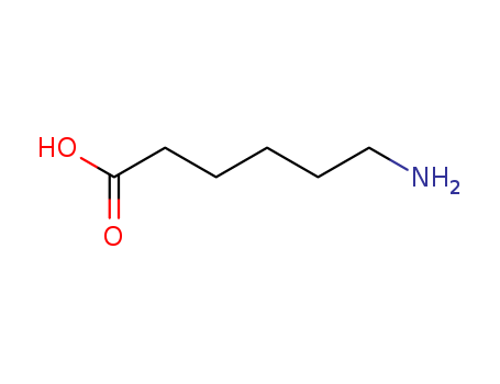 60-32-2,6-Aminocaproic acid,Caproicacid, e-amino- (3CI);6-Amino-n-hexanoic acid;6-Aminocaproic acid;6-Aminohexanoic acid;ACS;Acepramin;Amicar;Amikar;CL10304;CY 116;Caplamin;Capramol;Caprolisin;EACA;Epsamon;Epsicapron;Epsilon S;Hemocaprol;Hemopar;Hepin;NSC 212532;NSC 26154;NSC 400230;e-Amino-n-hexanoic acid;e-Aminocaproic acid;e-Leucine;e-Norleucine;w-Aminocaproic acid;w-Aminohexanoic acid;