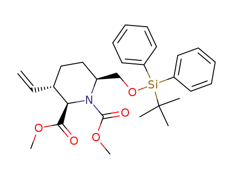 dimethyl (2R,3S,6S)-(+)-6-(tert-butyldiphenylsilyloxymethyl)-3-vinyl-piperidine-1,2-dicarboxylate