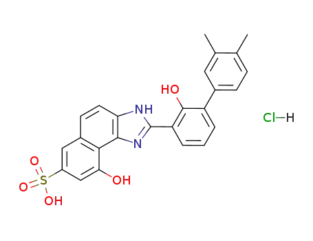9-hydroxy-2-(2-hydroxy-3',4'-dimethyl-biphenyl-3-yl)-3H-naphtho[1,2-d]imidazole-7-sulfonic acid; hydrochloride