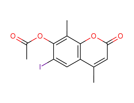 7-acetoxy-4,8-dimethyl-6-iodocoumarin