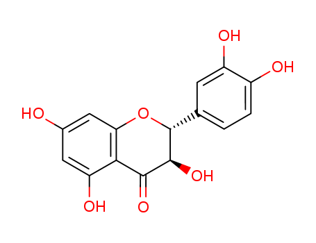 480-18-2,Taxifolin,4H-1-Benzopyran-4-one,2-(3,4-dihydroxyphenyl)-2,3-dihydro-3,5,7-trihydroxy-, (2R-trans)-;Flavanone,3,3',4',5,7-pentahydroxy- (8CI);(+)-Dihydroquercetin;(+)-Taxifolin;(+)-trans-Taxifolin;(2R,3R)-(+)-Taxifolin;(2R,3R)-3,3',4',5,7-Pentahydroxyflavanone;(2R,3R)-Dihydroquercetin;2,3-Dihydroquercetin;3,5,7,3',4'-Pentahydroxyflavanone;Dihydroquercetin;Diquertin;Distylin;Lariksin;Lavitol;Taxifolin;Taxifoliol;