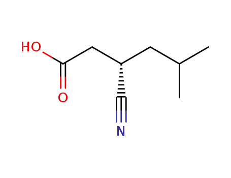 Molecular Structure of 181289-37-2 (Hexanoic acid, 3-cyano-5-methyl-, (3S)-)