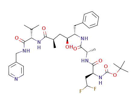 {(S)-1-[(S)-1-((1S,2S,4R)-1-Benzyl-2-hydroxy-4-{(S)-2-methyl-1-[(pyridin-4-ylmethyl)-carbamoyl]-propylcarbamoyl}-pentylcarbamoyl)-ethylcarbamoyl]-3,3-difluoro-propyl}-carbamic acid tert-butyl ester