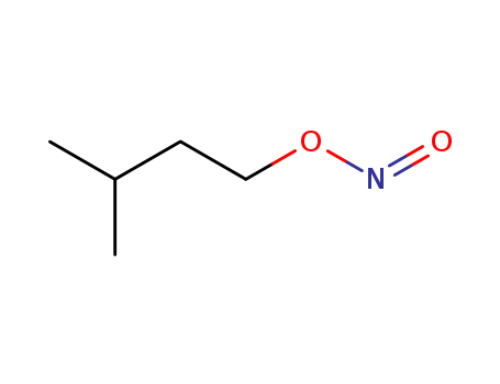 110-46-3,Isoamyl nitrite,Isopentylalcohol, nitrite (8CI);3-Methylbutanol nitrite;3-Methylbutyl nitrite;Amylnitrite;Aspiral;NSC 7903;Nitramyl;Nitrous acid, isopentyl ester;Pentyl nitrite;Vaporole;
