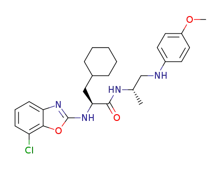(S)-2-(7-Chloro-benzooxazol-2-ylamino)-3-cyclohexyl-N-[(S)-2-(4-methoxy-phenylamino)-1-methyl-ethyl]-propionamide